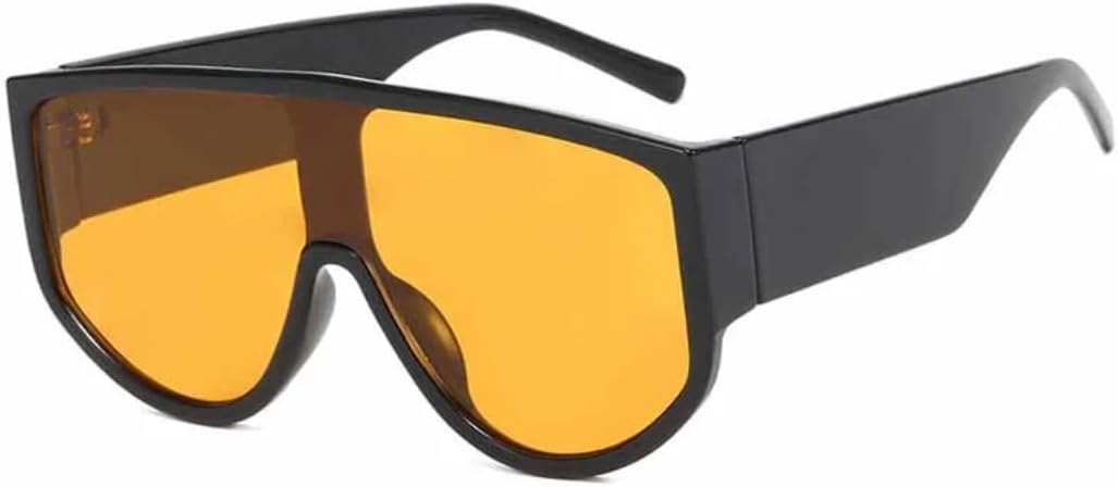 

Крупные популярные солнцезащитные очки для женщин в стиле ретро-панк с прозрачными линзами, мужские солнцезащитные очки с защитой от УФ-излучения UV400, класса люкс VVTWSSW, Black Yellow