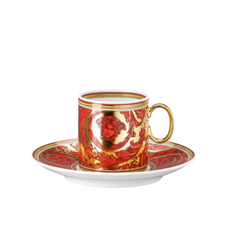 

Rosenthal Versace Medusa Garland Красная чашка для эспрессо, 2 предмета 0,10 л Rosenthal meets Versace, золотой/красный