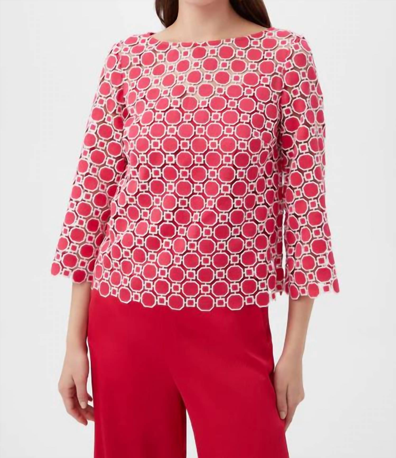 

Солнечный топ розовый/белый Trina Turk