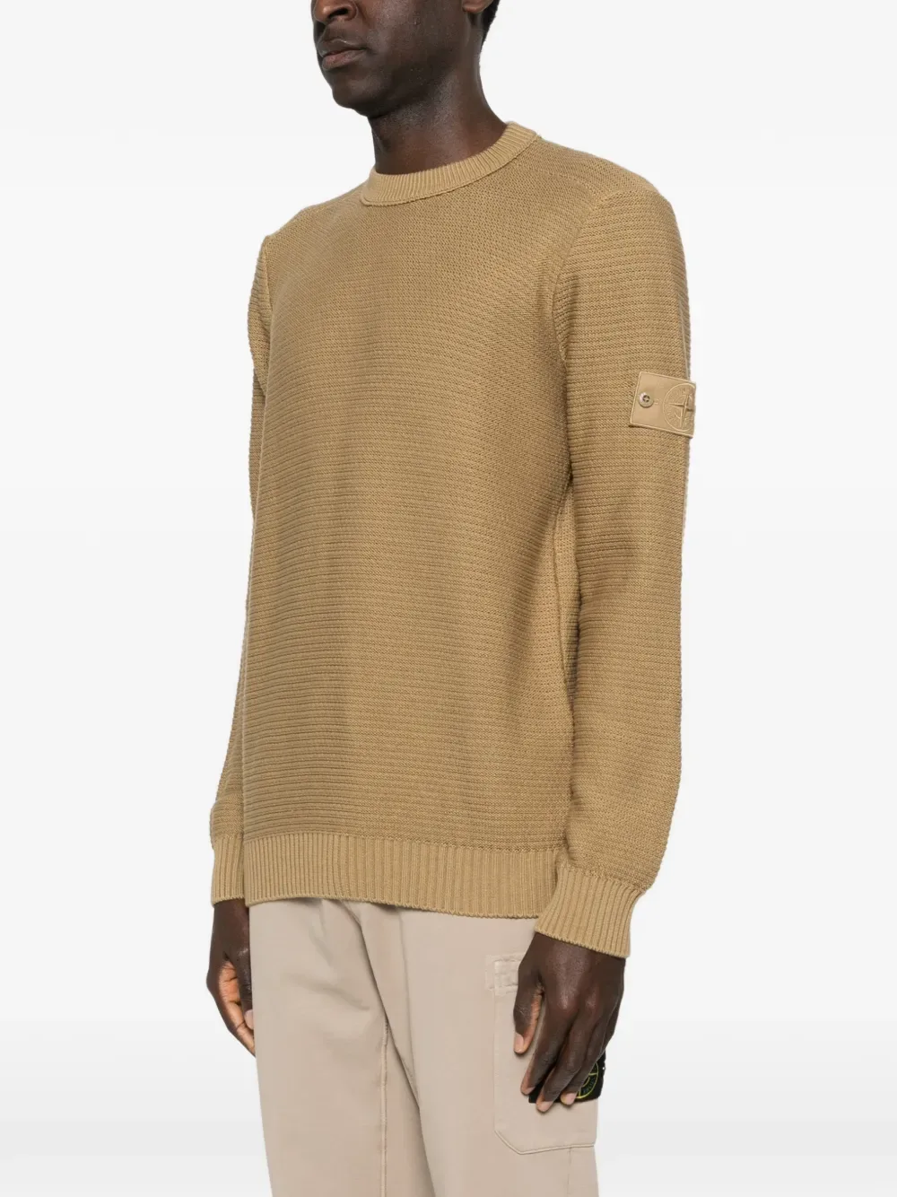 Свитер с круглым вырезом Stone Island, бежевый — фото 3