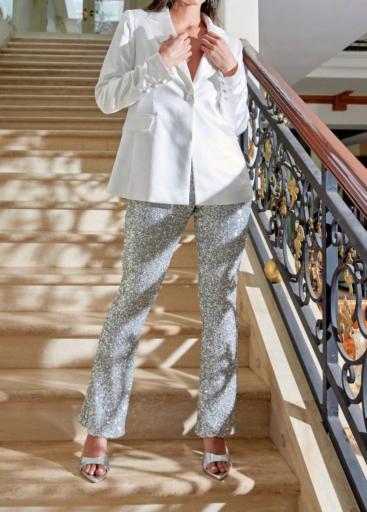 

Брюки женские GREYLIN, цвет silver sequins