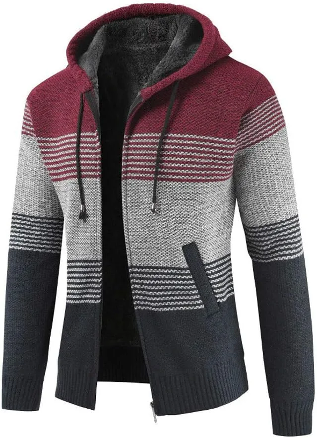 

Мужской худи с молнией в полоску