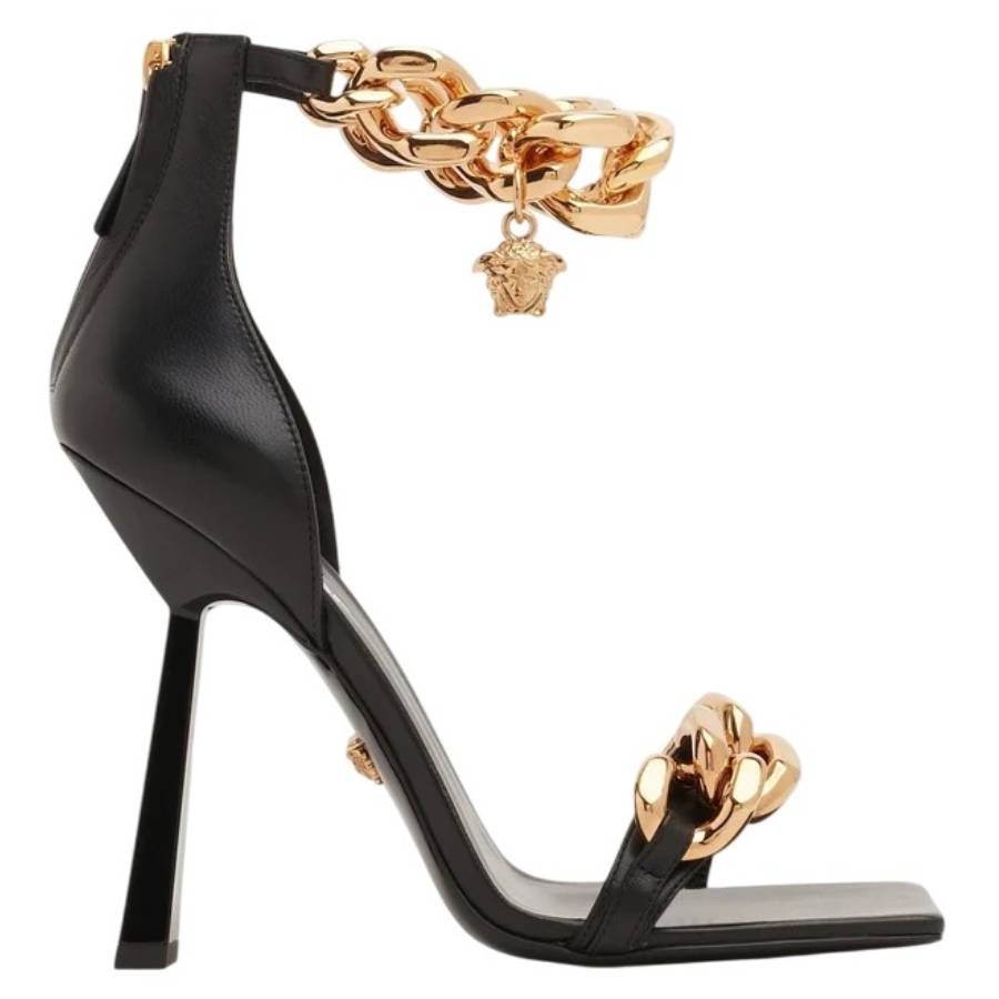 Сандалии Versace La Medusa Aevitas с цепочкой, черный/золотой Versace