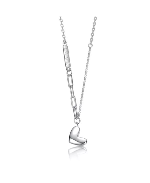 

Ожерелье с подвеской в виде сердца из гладкой цепочки, покрытой белым золотом Rachel Glauber, silver