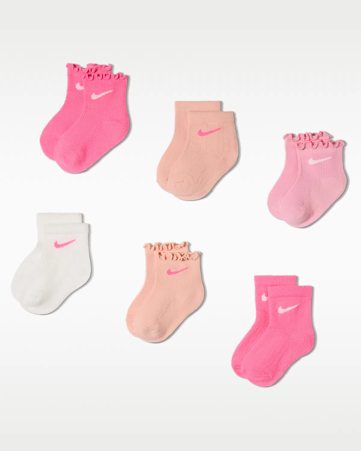 Nike детские носки с текстурой (6 пар), Pink Glow