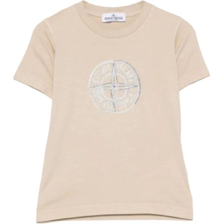 Детская футболка с круглым вырезом STONE ISLAND, Beige