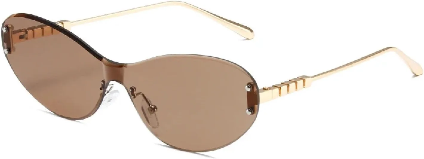 

Винтажные солнцезащитные очки для женщин и мужчин, модные, роскошные, для активного отдыха, с защитой от УФ-излучения UV400 TOIPASTN, Gold Tea