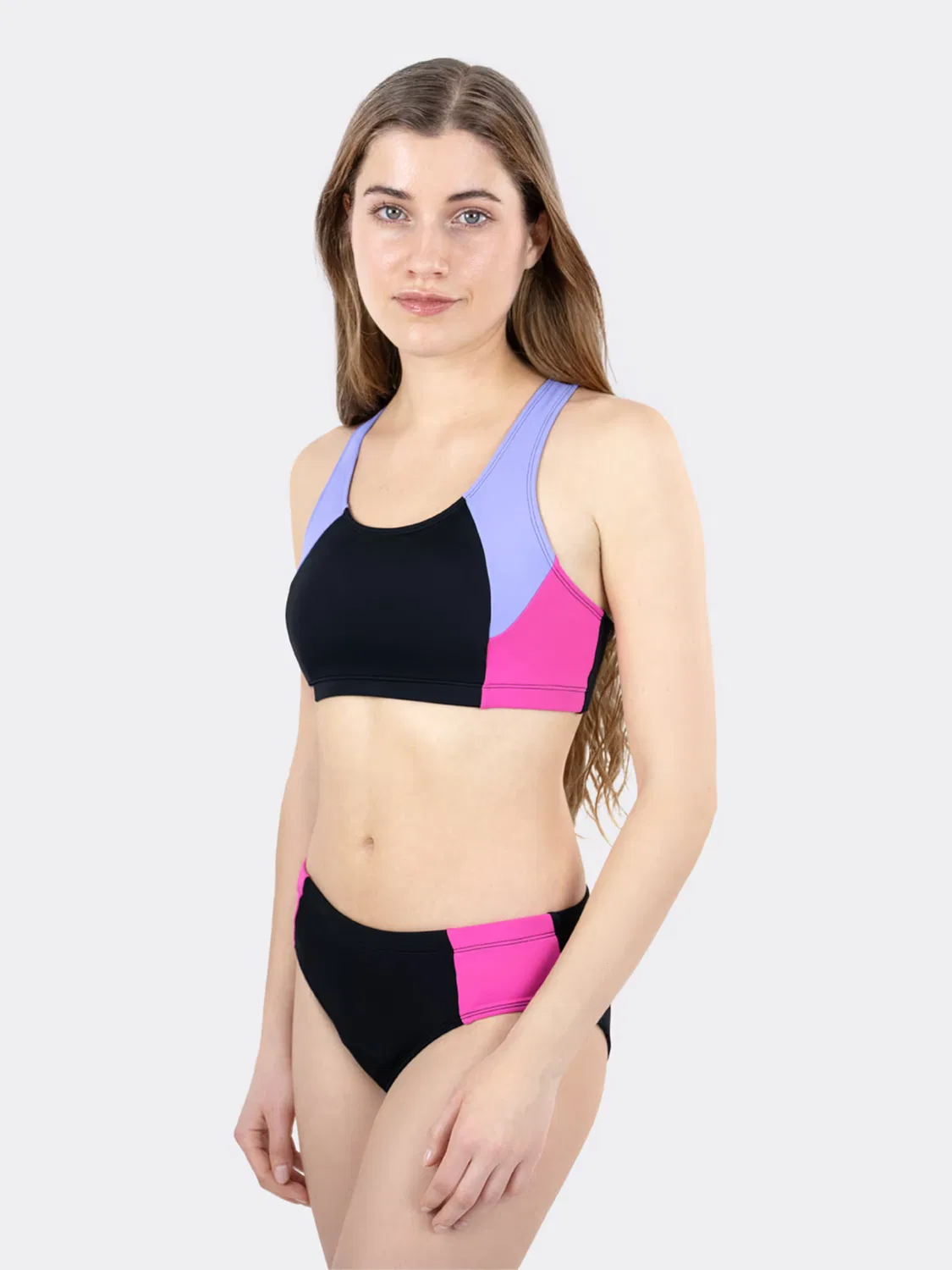 Mylily Бикини подростковое бикини Oberteil Sportiv | Лила/Розовый в черном цвете