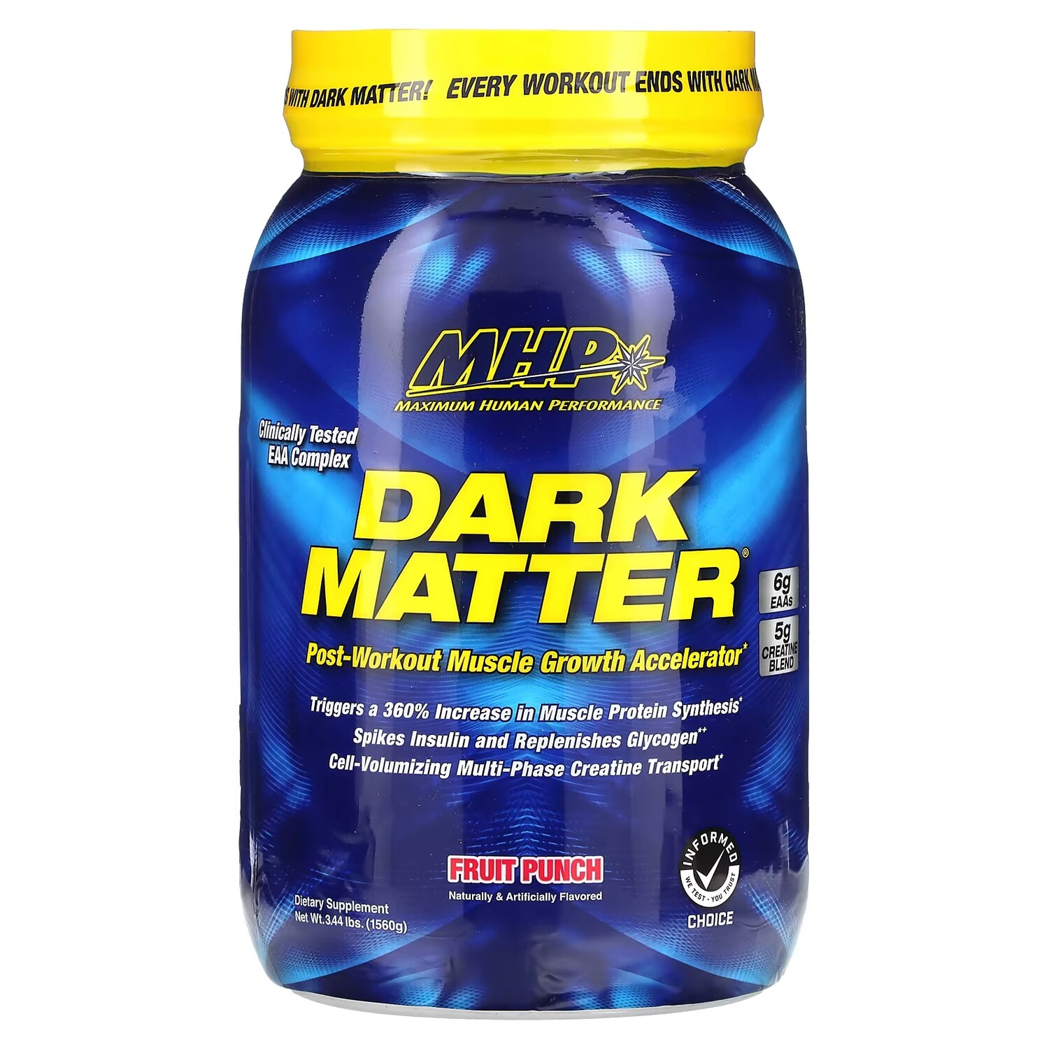 

Фруктовый пунш Mhp Dark Matter для ускорения роста мышц после тренировки, 1560 г