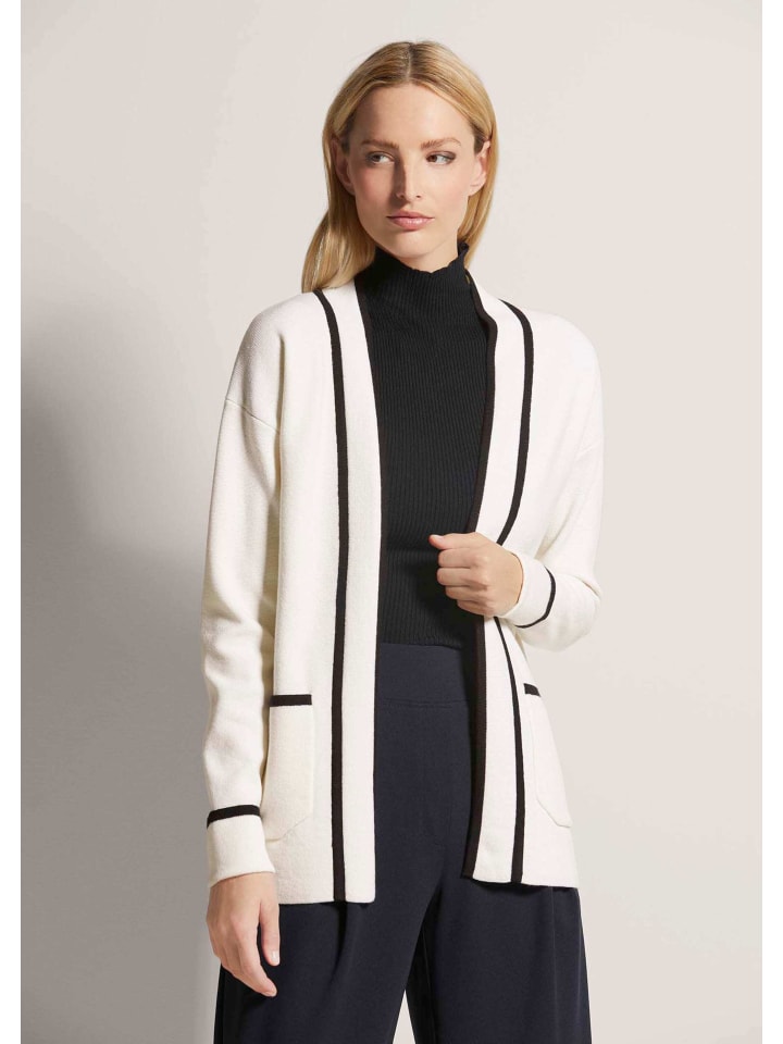 

MADELEINE Длинный кардиган без застежки, кремово-черного цвета