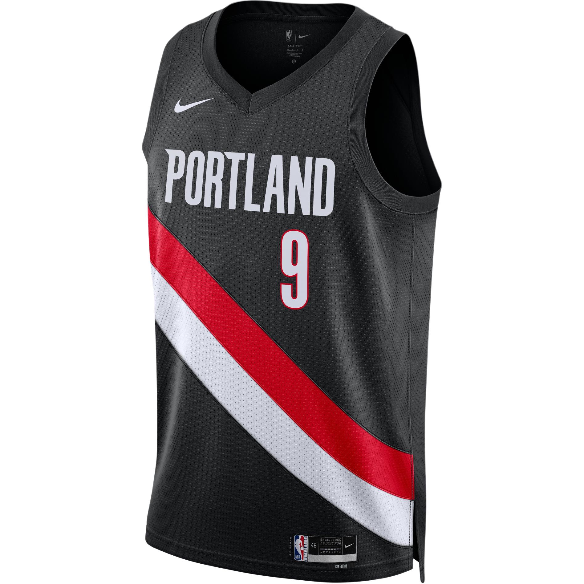 

Футболка Portland Trail Blazers Icon Edition мужская Dri FIT NBA Swingman Nike, черный