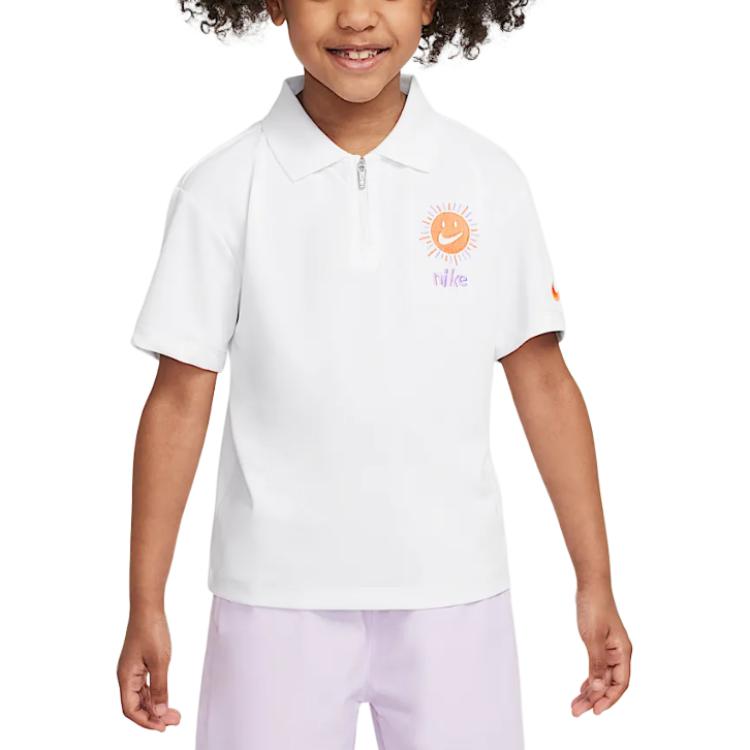 Nike Swoosh Dri-Fit футболка белая для детей 3-7 лет — фото 3