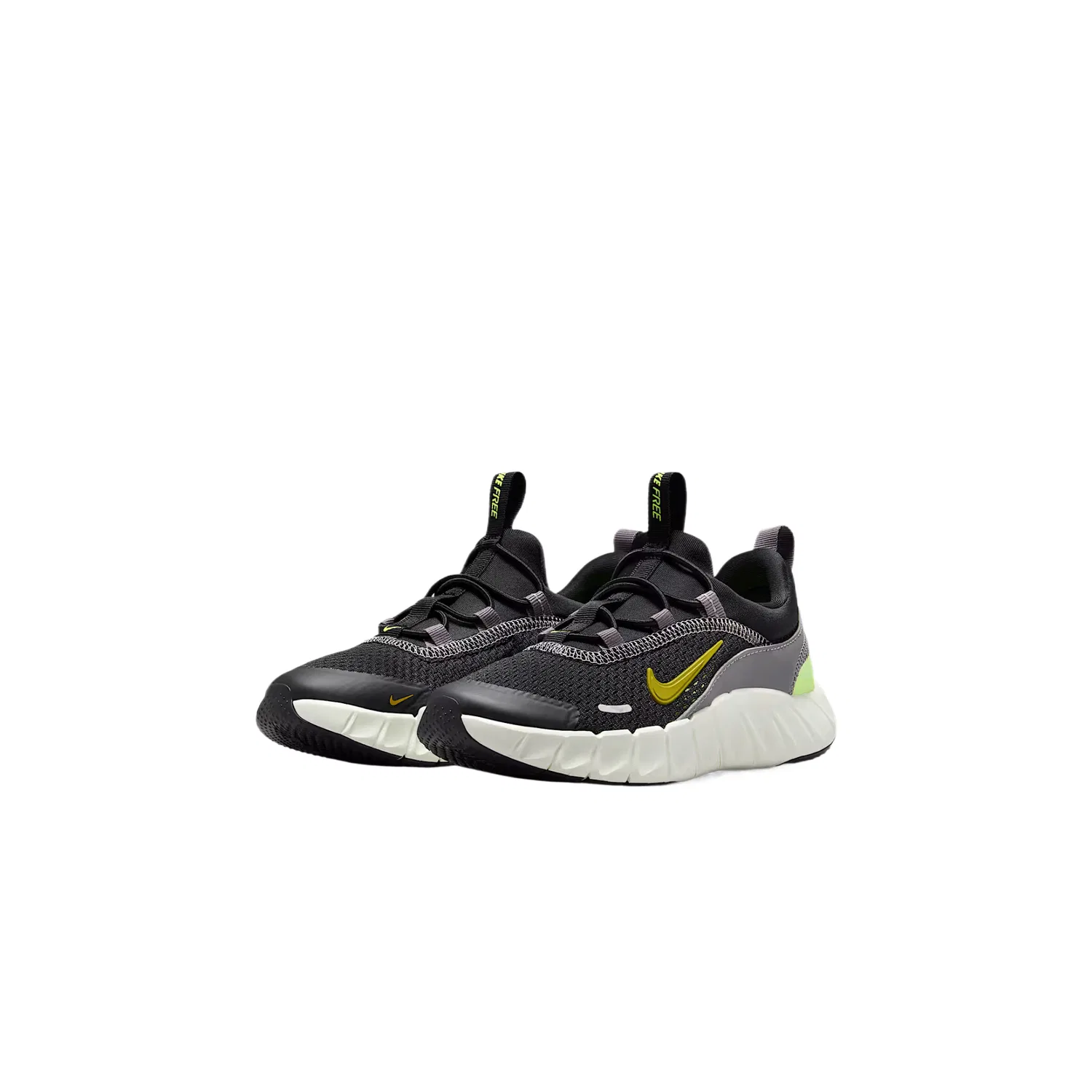 Детские беговые кроссовки Mesh Rebound Breathable Low top Nike, Black/Tip Gray Black/Fluorescent Ice Yellow/Quartz Saffron Multicolor — фото 3