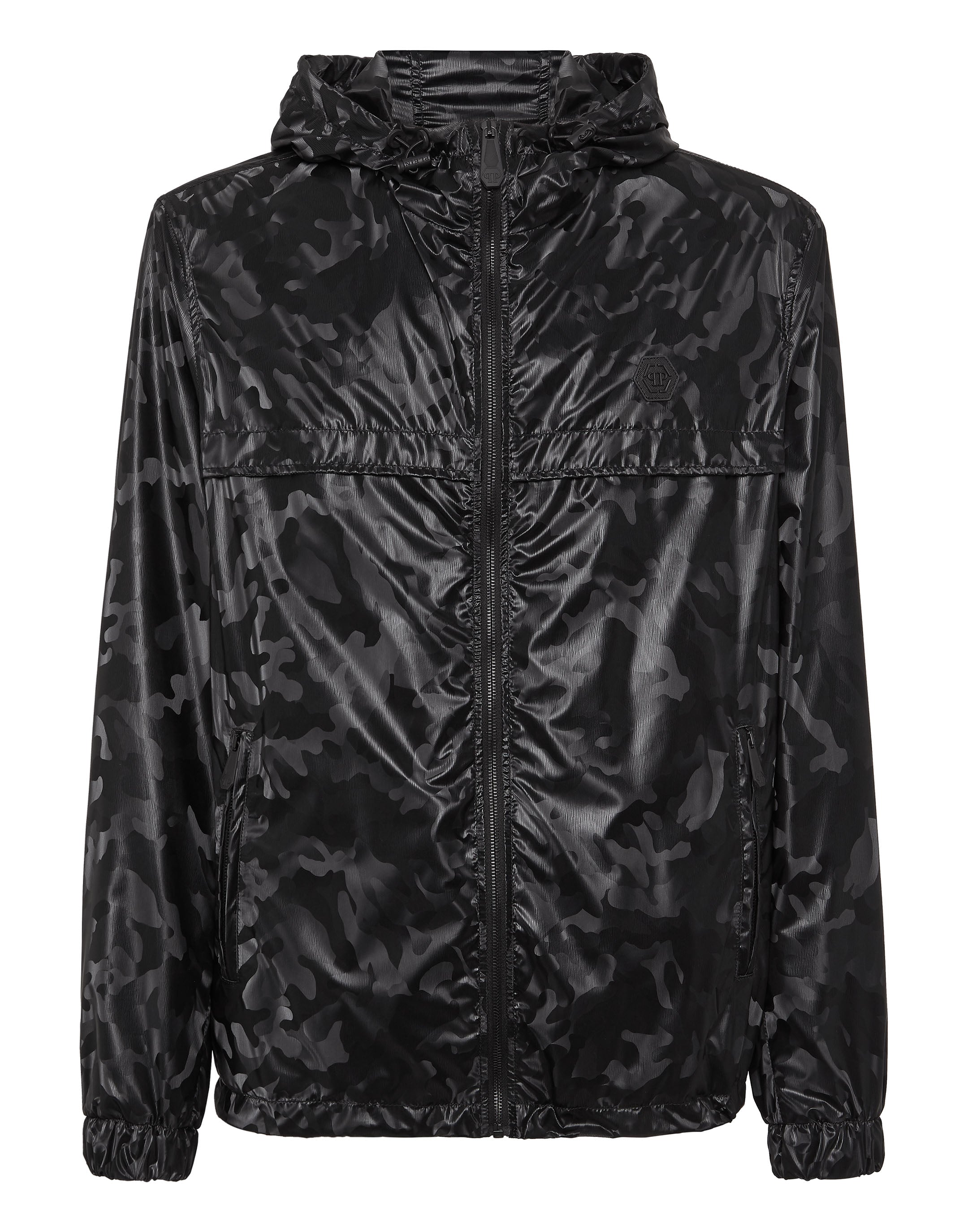 

Ветровка из нейлона камуфляж PHILIPP PLEIN, черный/черный