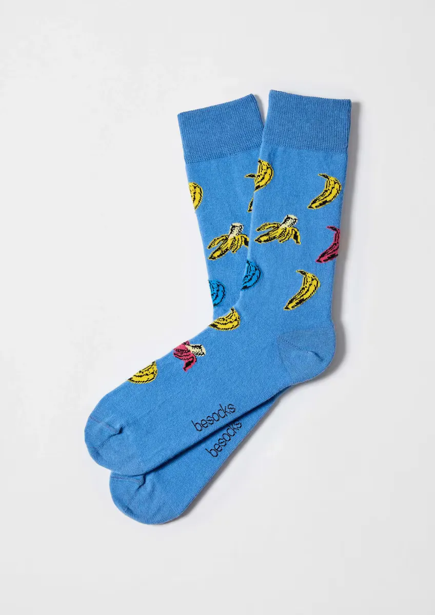

Унисекс синие высокие носки из органического хлопка Besocks, синий