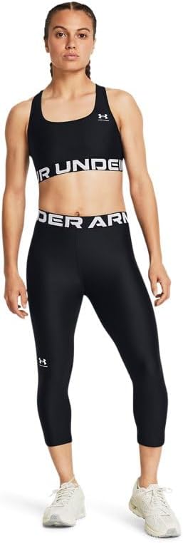 Under Armour женские леггинсы HeatGear Authentics 3/4, Black/White — фото 3