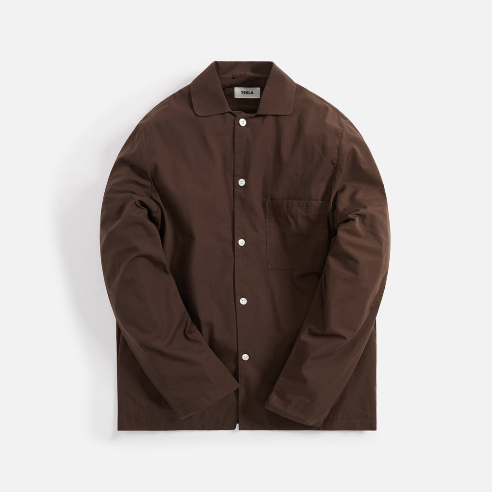 

Ночная рубашка Tekla Poplin Long Sleeve Pajama Shirt, кофе