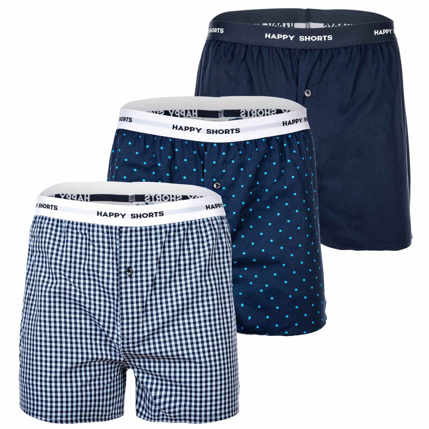 

Боксеры Happy Shorts Web-Boxershorts 3 шт, цвет Blau Muster