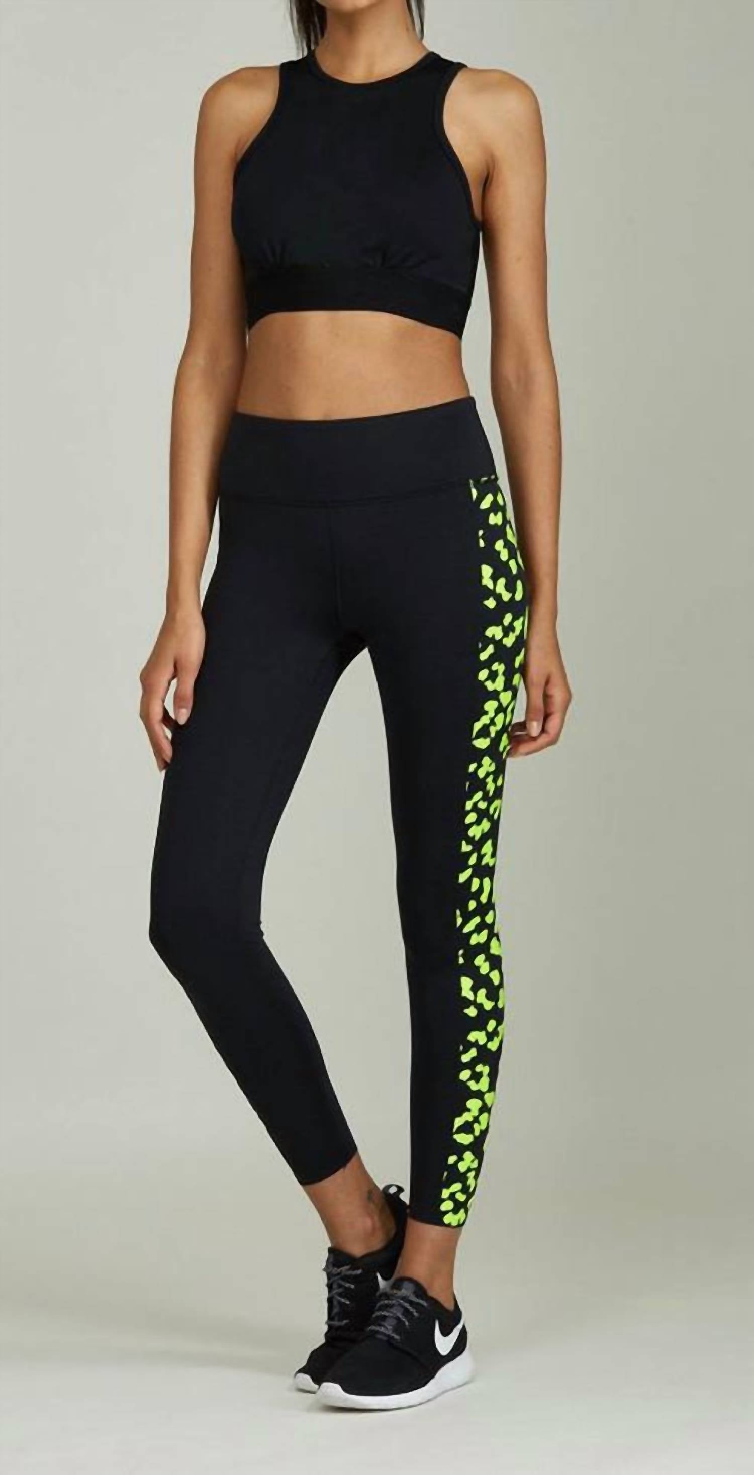 

Леггинсы Neon Leopard черного цвета NOLI