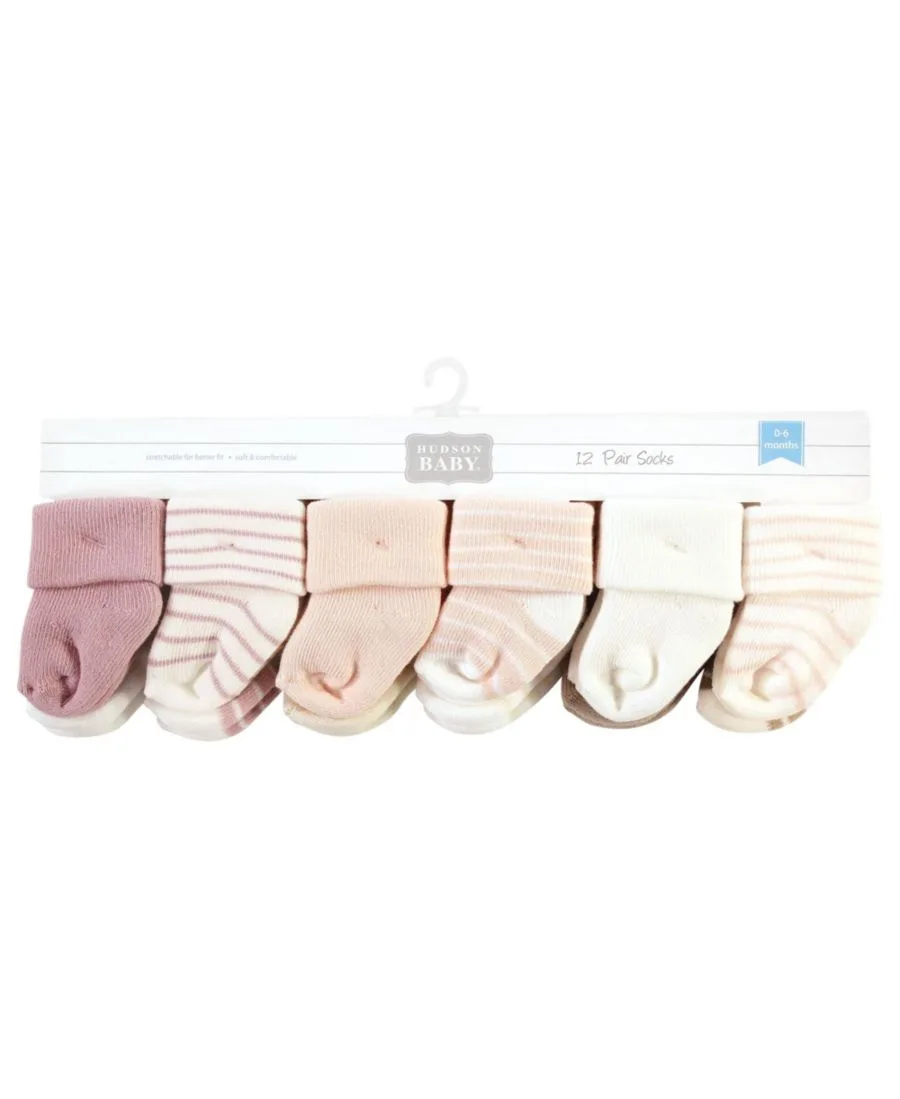 24 махровых носка Hudson Baby, Blush Stripe — фото 3