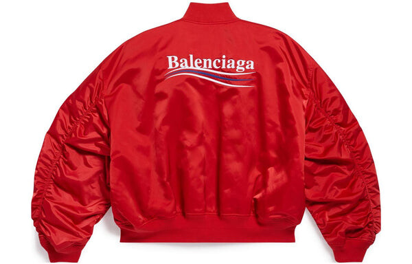 Куртка political campaign varsity jacket 'red' Balenciaga, красный — фото 2