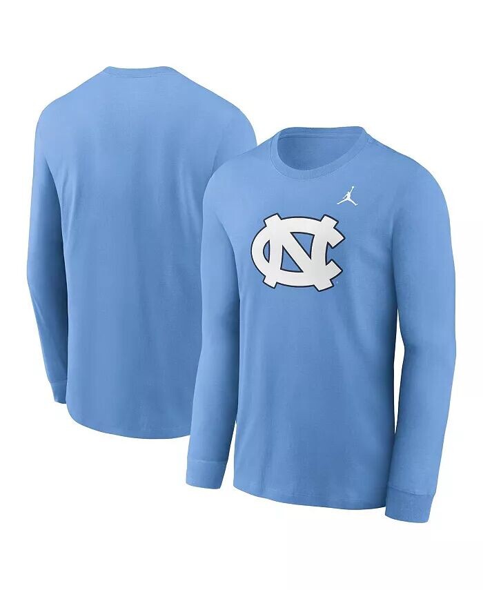 

Мужская светло-синяя футболка с длинным рукавом и логотипом North Carolina Tar Heels Primary Jordan