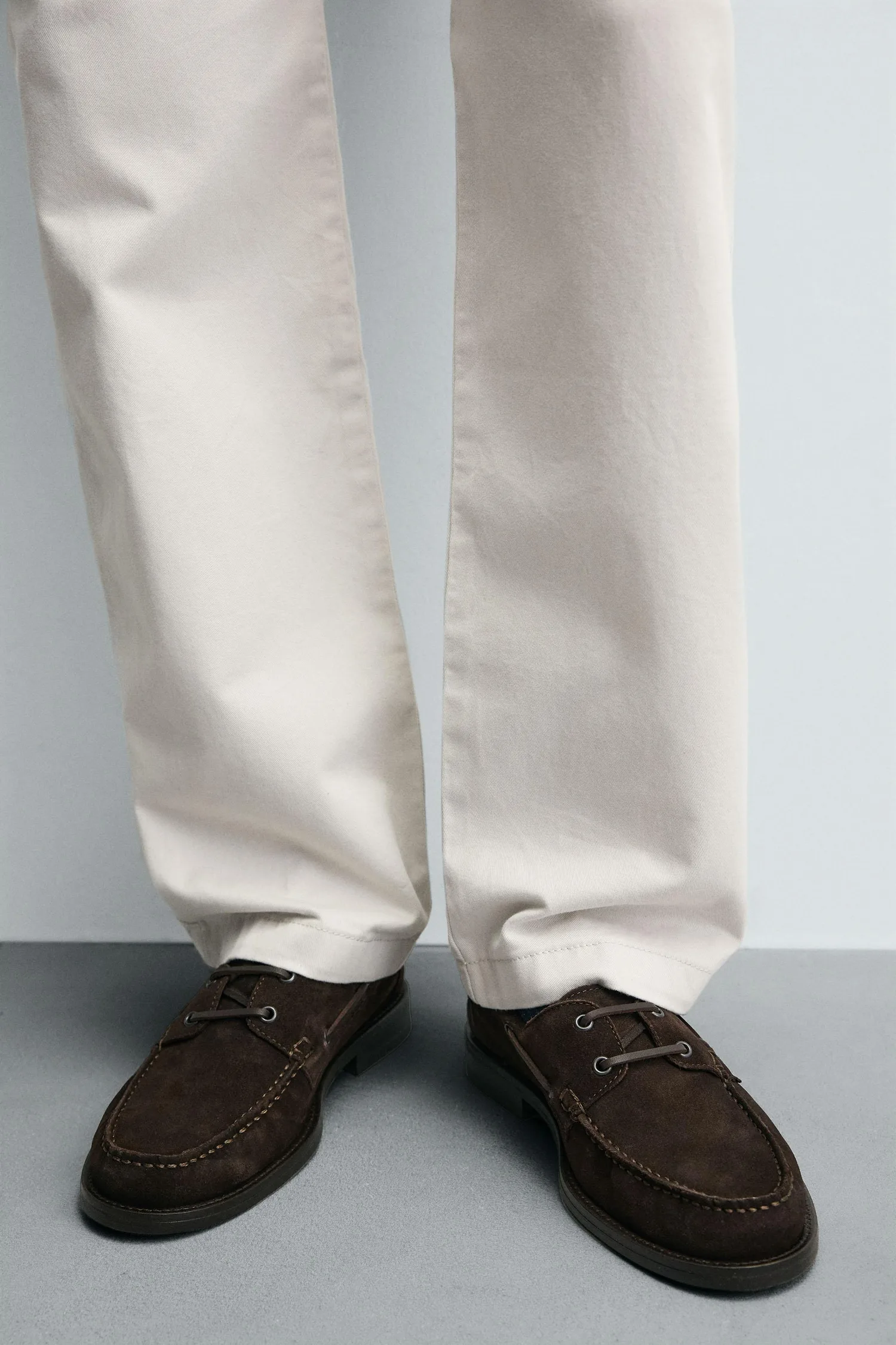 Туфли limited edition split suede deck shoes Zara, коричневый — фото 3