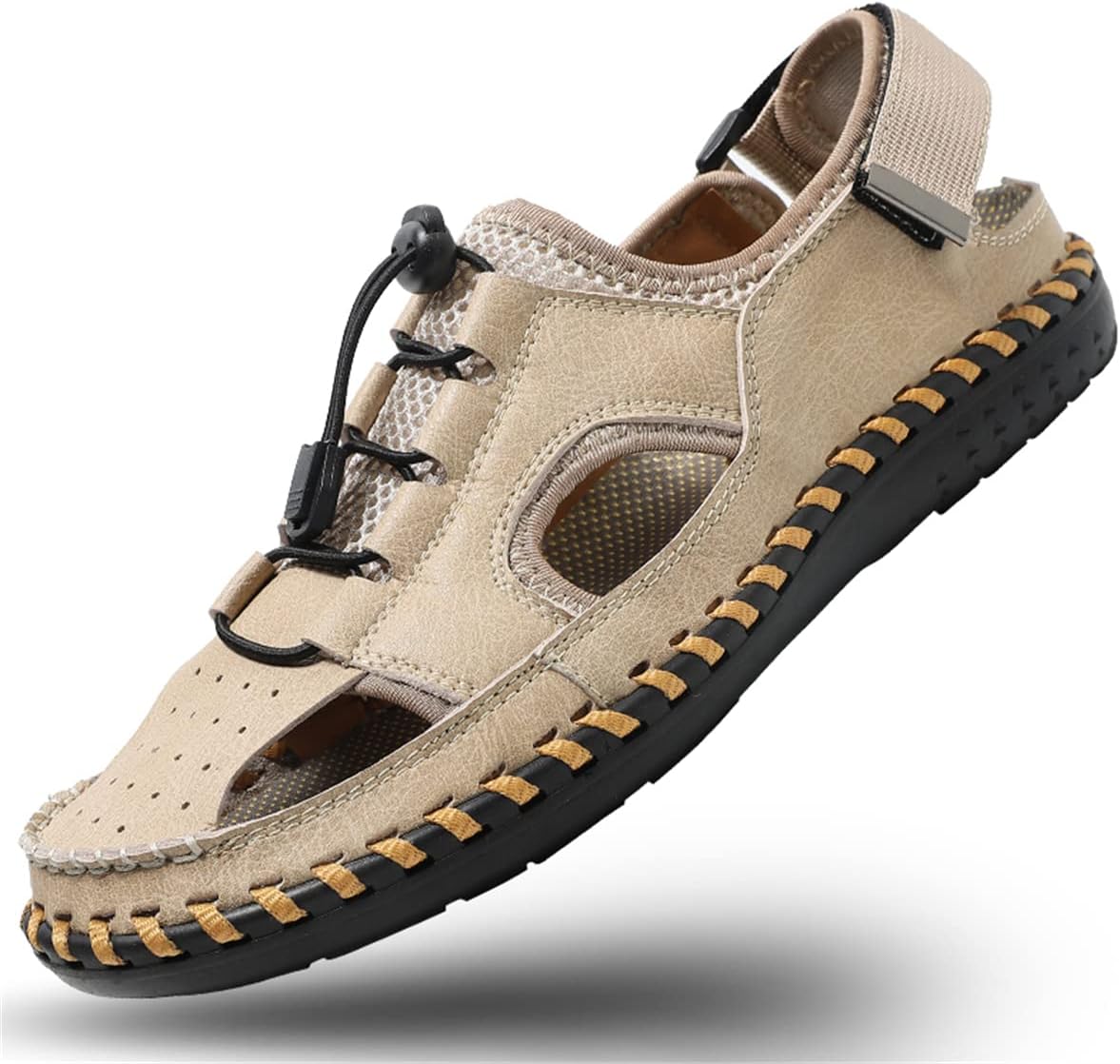 

Мужские походные сандалии для вождения на открытом воздухе, повседневные спортивные пляжные туфли, с закрытым носком, дышащие, легкие ходовые сандалии Generic, бежевый