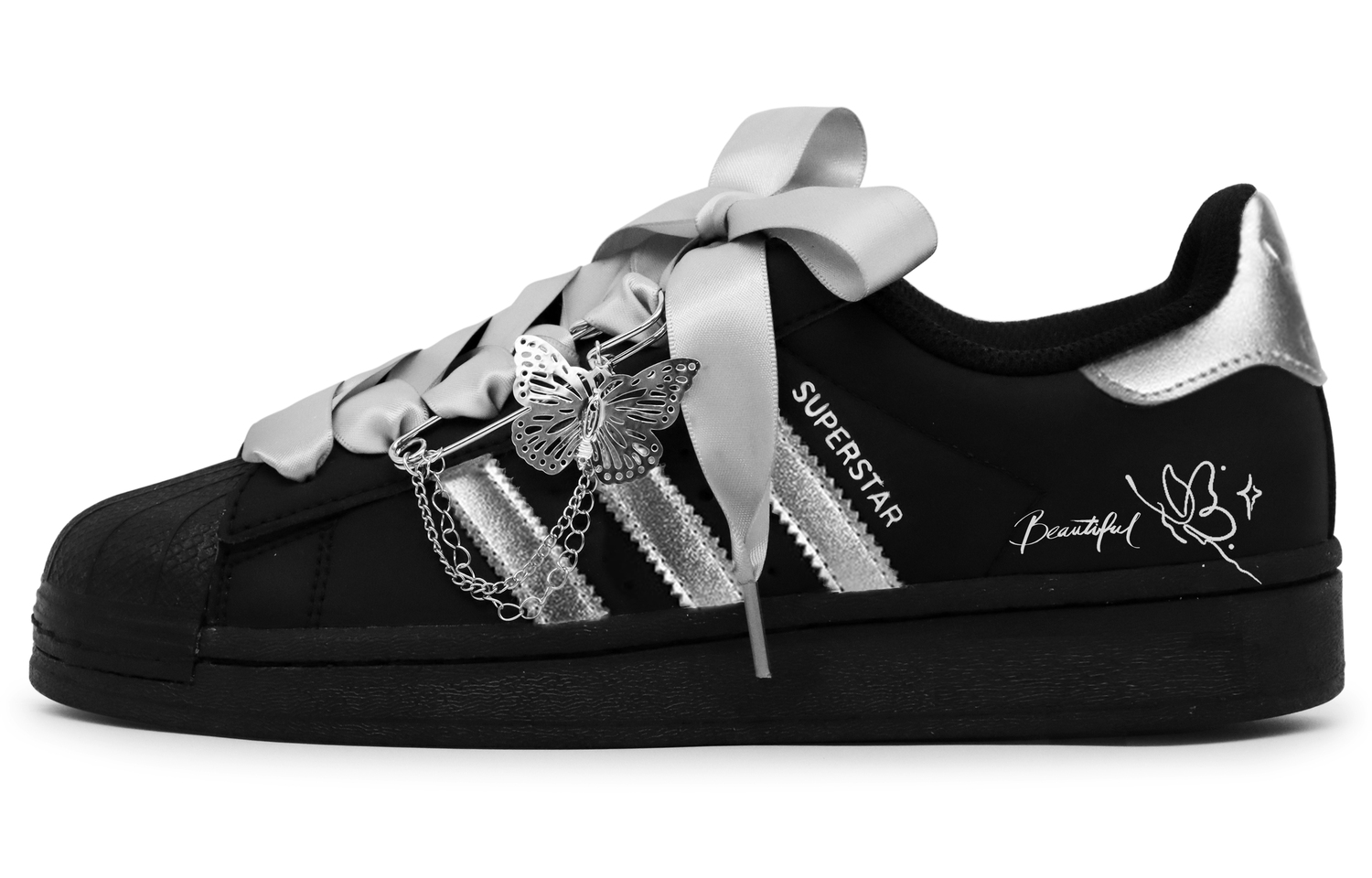 Adidas Originals Superstar 2 амортизация, износостойкие детские скейтбординг кроссовки silver black unisex — фото 3