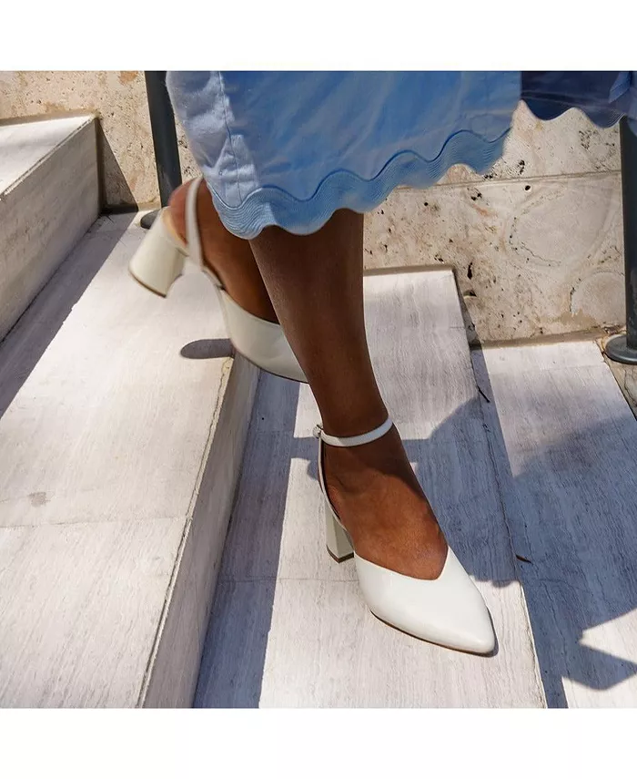 Женские белые свадебные шлепанцы Marilyn Customizable V Mules Alterre, белый — фото 4