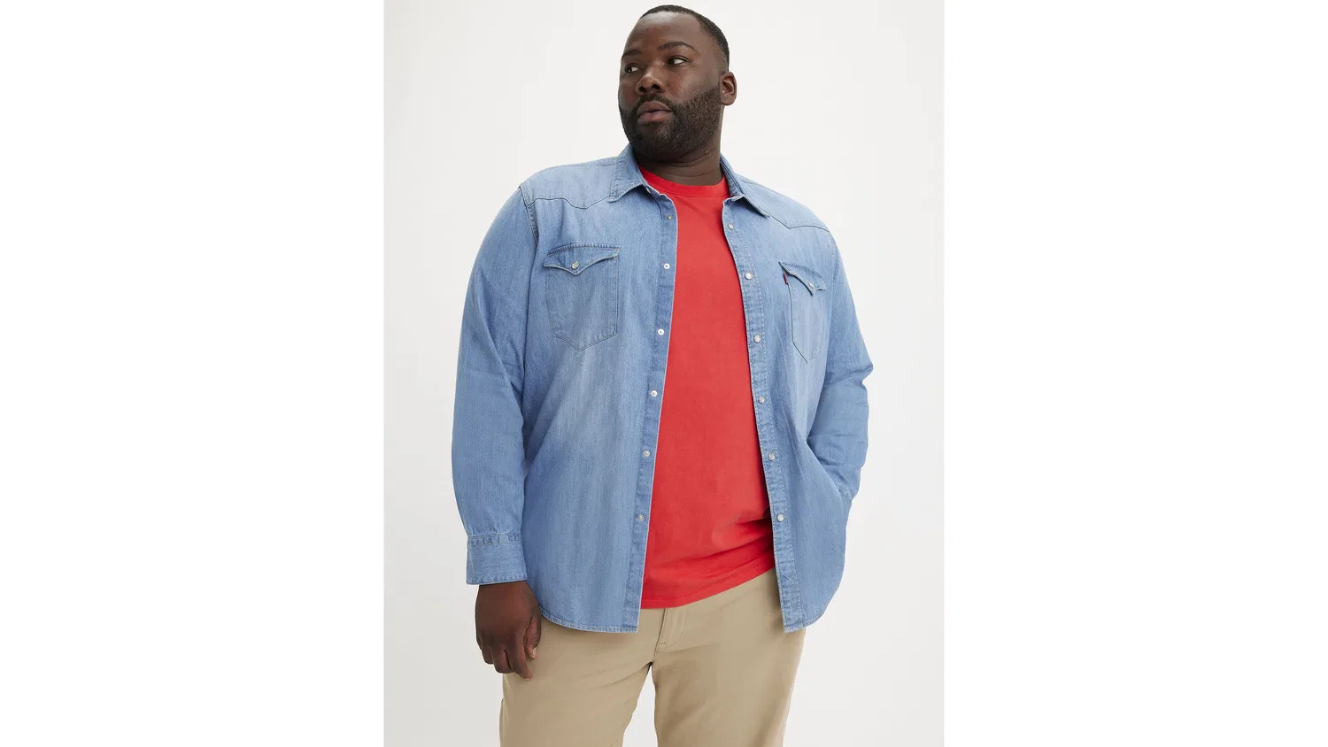 Вестерн-рубашка Barstow (большой размер) Levi's, Light Wash