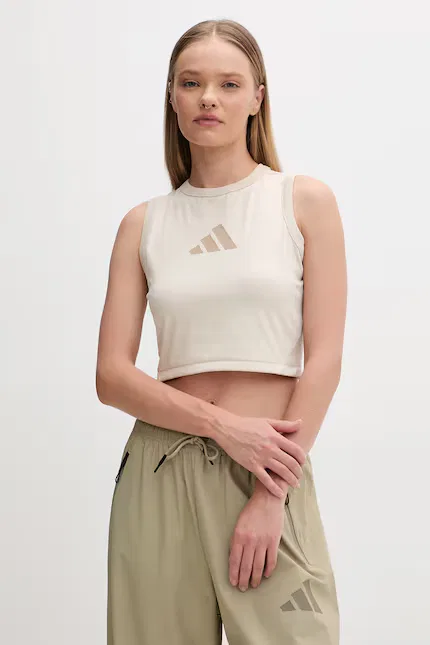 Топ-кроп без рукавов Z.N.E Adidas, бежевый