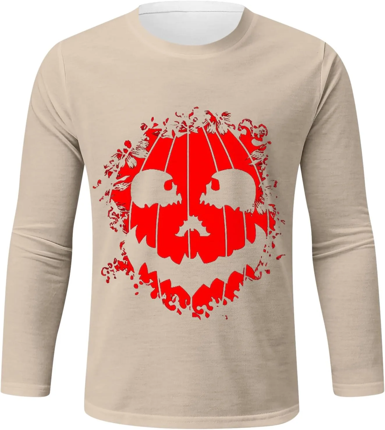 Футболка мужская с принтом "тыква" Halloween, длинные рукава — фото 3