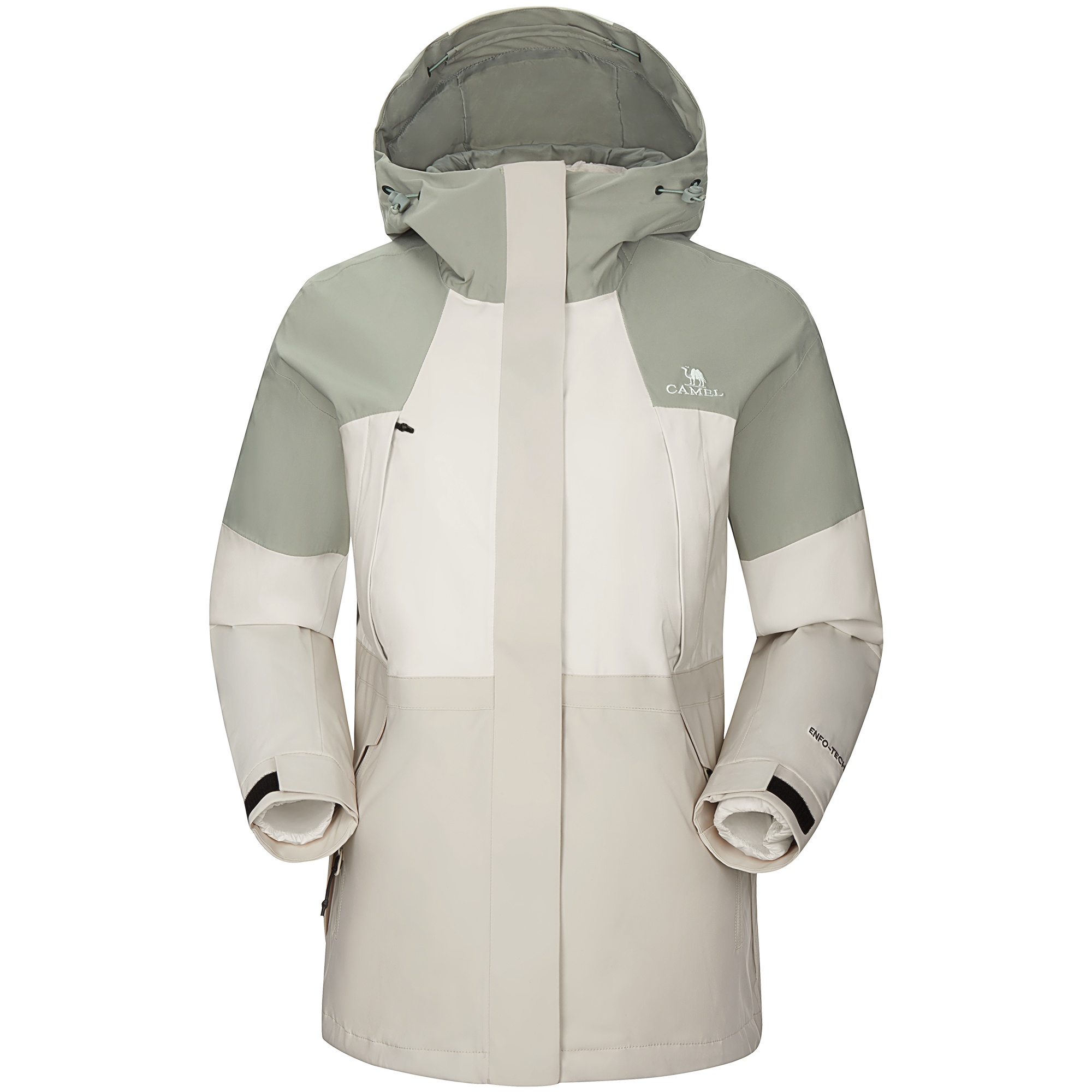 

Ветровка All weather для женщин CAMEL, серебро зеленый/warm белый oat серый