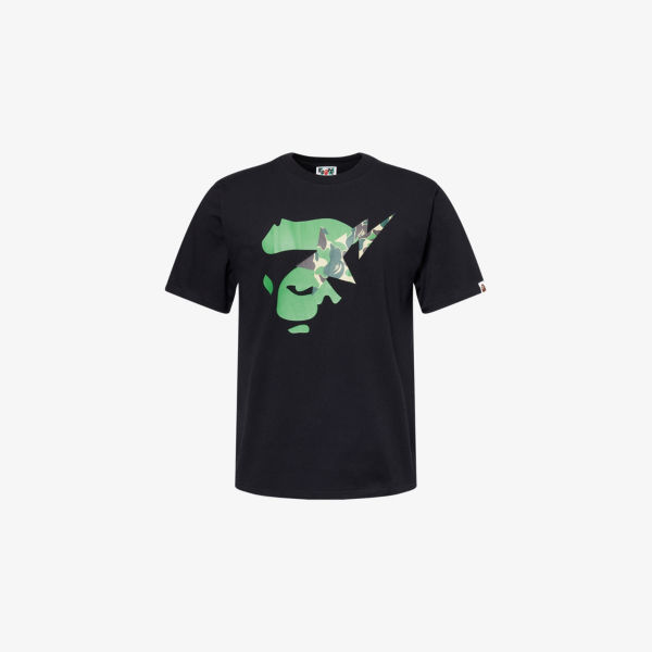 

Футболка из хлопкового джерси Ape face star A Bathing Ape, черный