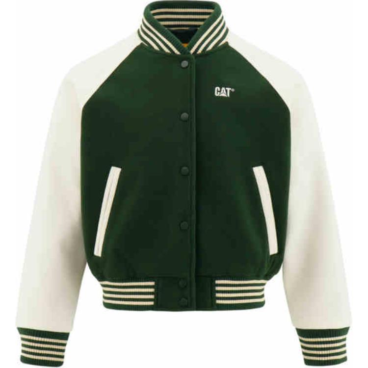 

Пуховая куртка женская, средней высоты, бейсбольная пуховая куртка CAT, темный зеленый