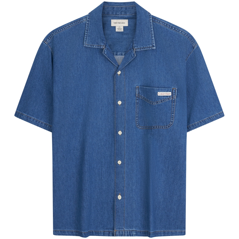 

Calvin Klein Рубашка мужская XL3 Denim Dark Blue Cuban Collar Moderate