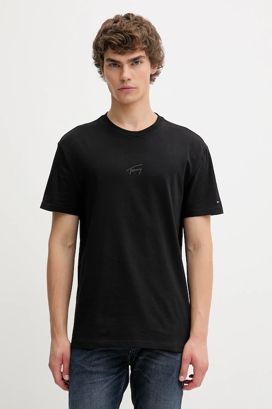

Хлопковая футболка Tommy Jeans, черный