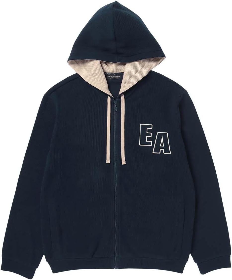 Мужская толстовка Emporio Armani 54085860, с открытым передом и застежкой-молнией, темно-синий
