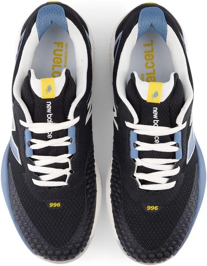 Кроссовки теннисные New Balance FuelCell 996 V6, Black/Blue Gemstone/Apollo Gold — фото 4