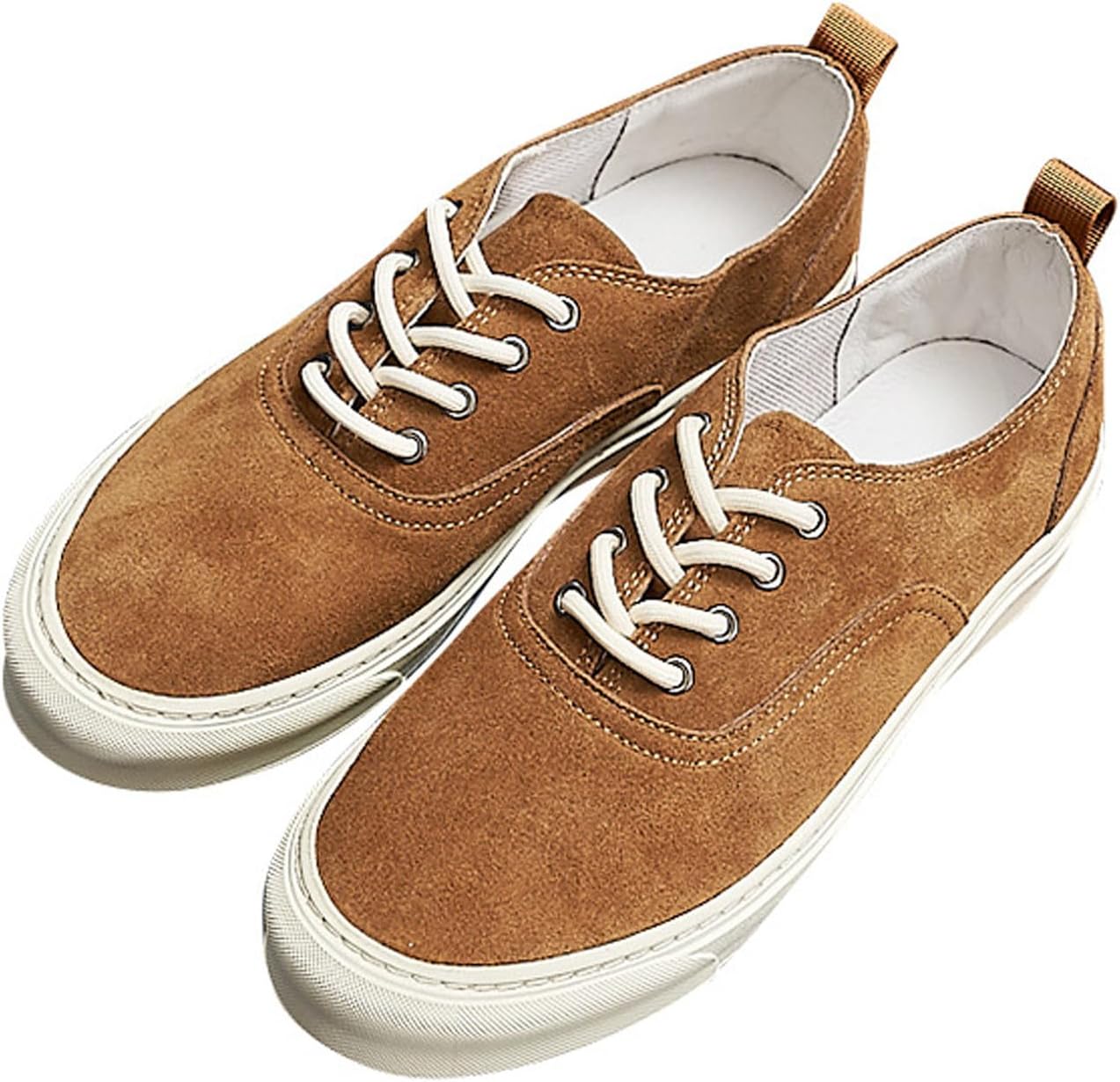 

Мужские дышащие повседневные кроссовки Santimon - удобные низкие плоские обувь для прогулок, легкий и модный дизайн, коричневый