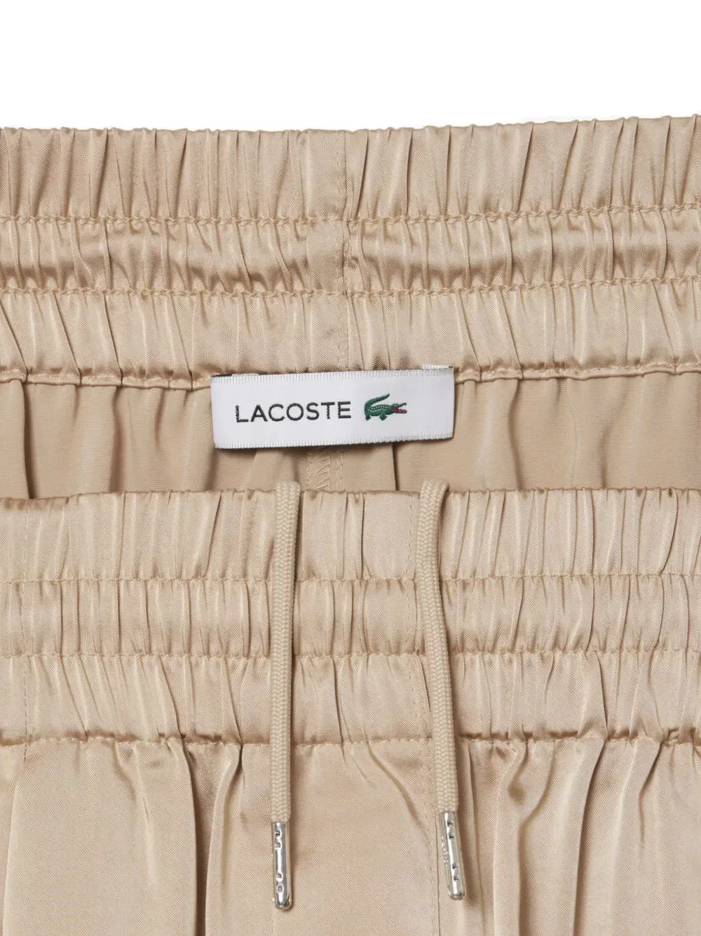 Брюки палаццо Lacoste нейтрального цвета с плиссировкой — фото 4