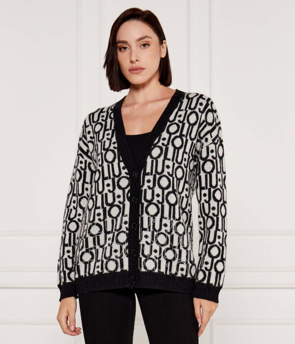 

Шерстяной кардиган Loose fit Liu Jo, черный