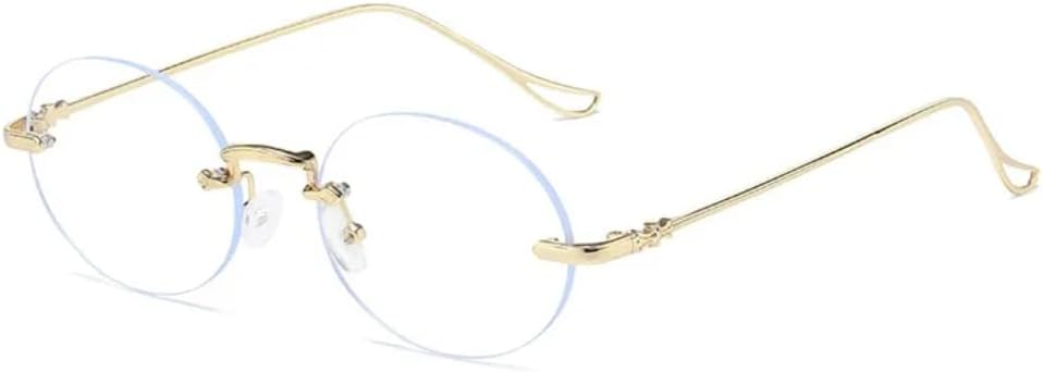 

Овальные солнцезащитные очки без оправы для женщин и мужчин, защита от УФ-излучения UV400, маленькие линзы с градиентным переходом цвета, металлическая оправа, декоративный стиль панк TVTBBVV, C6