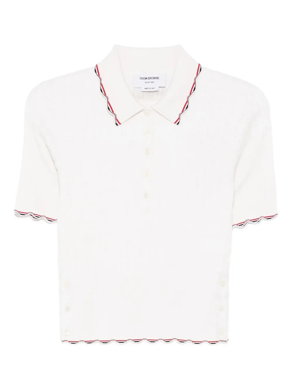 

Рубашка поло с фестонами THOM BROWNE, белый