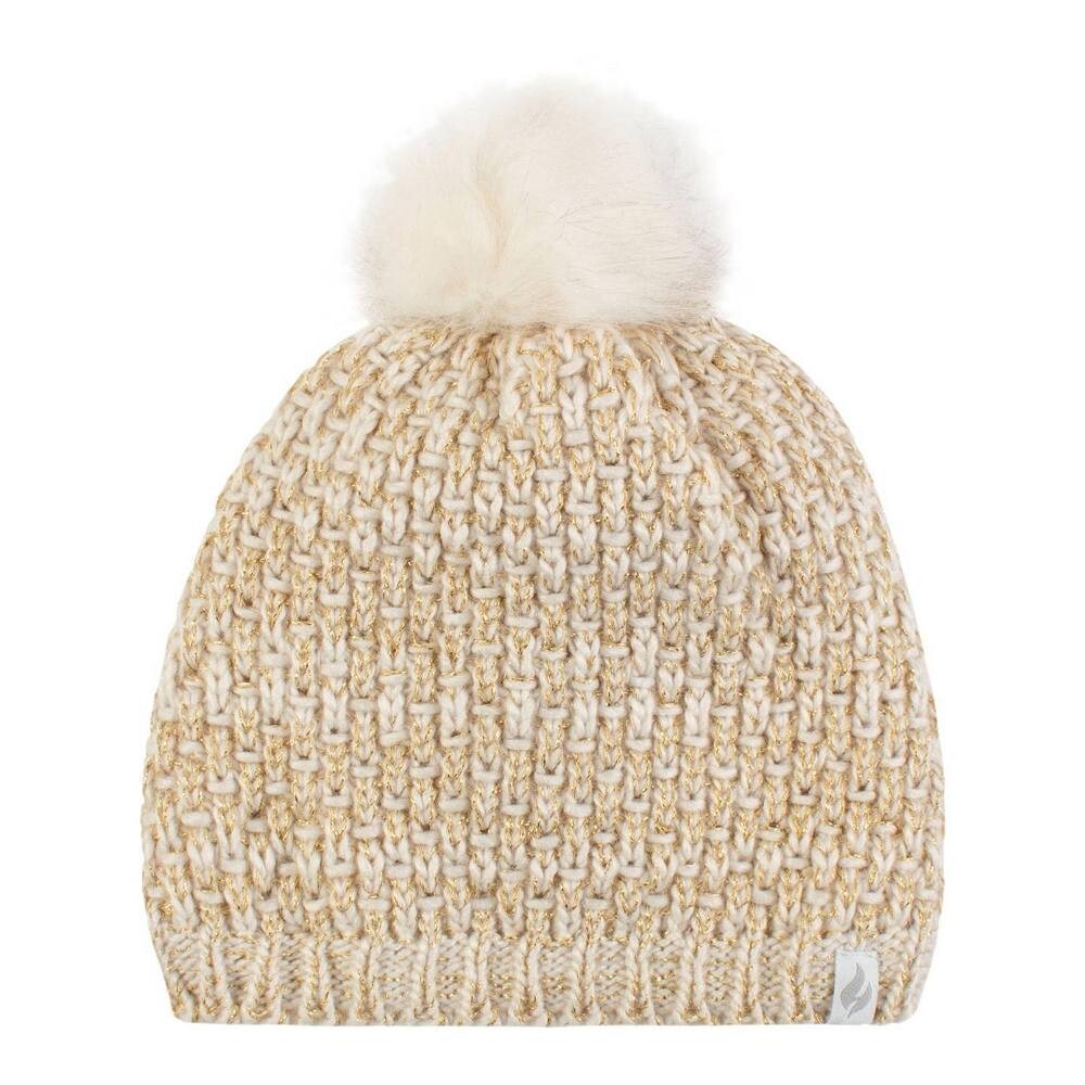 

Женская теплодержатель Hatweaver Basket Weave Hat с помпоном Heat Holders, бежевый
