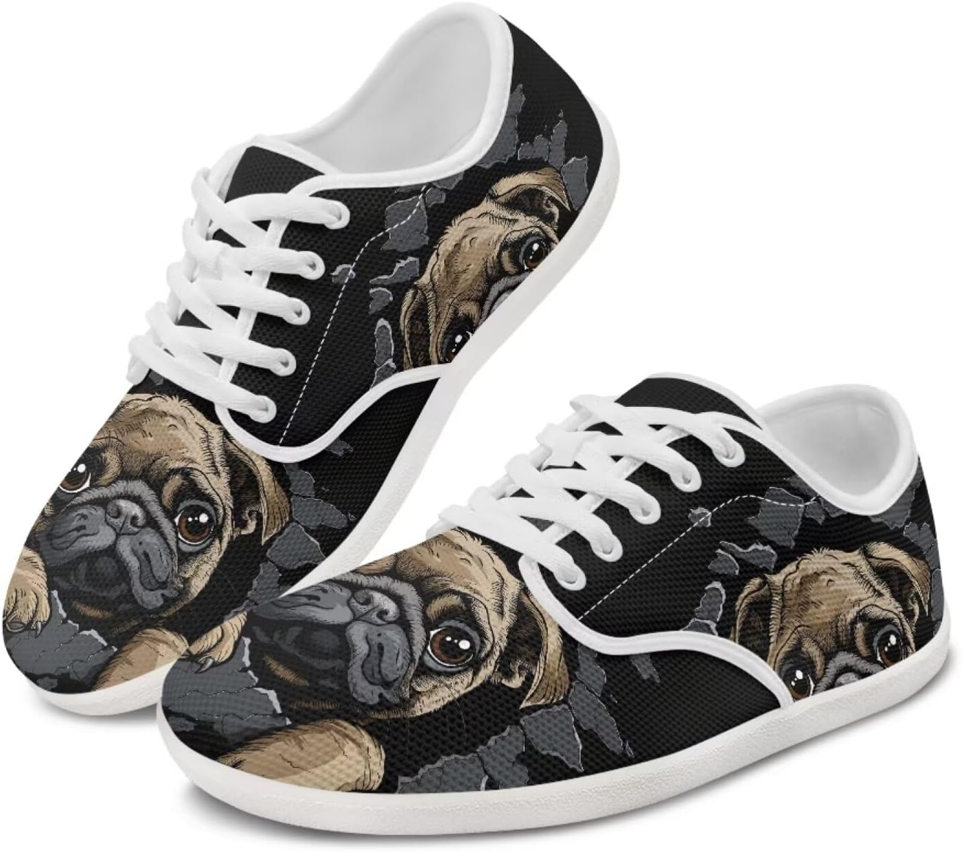 

Женские босоножки Forchrinse Blue Galaxy с принтом кошки, с широкой носочной частью, кроссовки для ходьбы и бега, нулевая разница высот, шнуровка, Pug