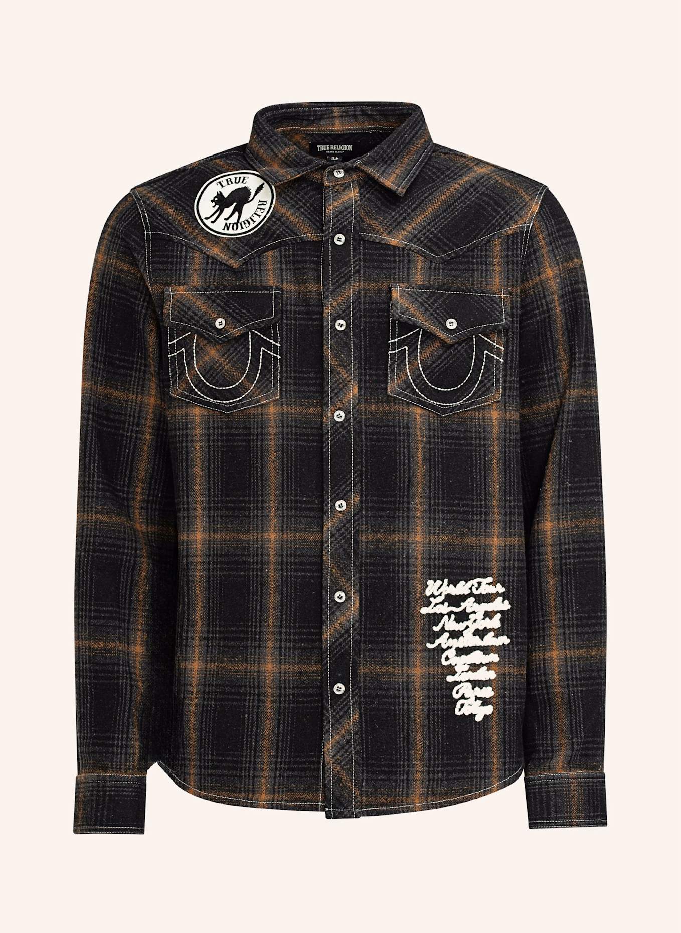 

Клетчатая рубашка big t вестерн True Religion, коричневый