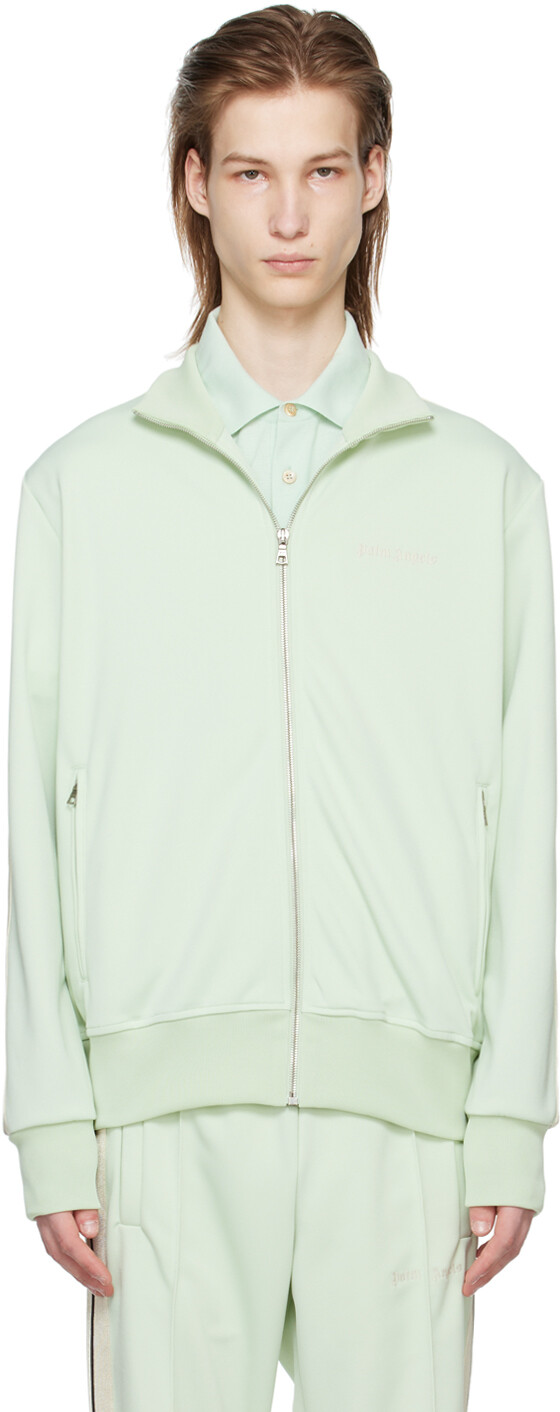 

Зеленая спортивная куртка в полоску Palm Angels, цвет Mint/Off-white