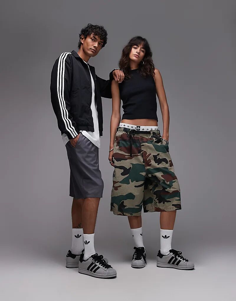 Кроссовки adidas Originals Superstar II из серого и черного денима — фото 3